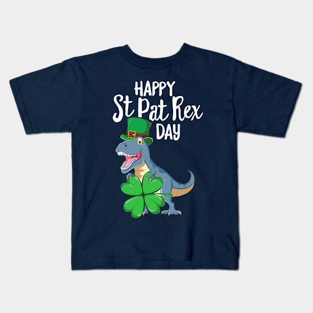 Happy St Pat Rex Day T-Shirt Dinosaur T-Rex Kids Boys Girls Kids T-Shirt by 14thFloorApparel